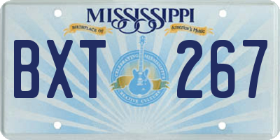 MS license plate BXT267