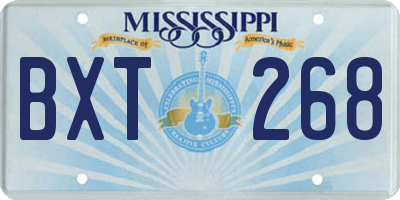 MS license plate BXT268
