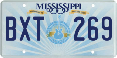 MS license plate BXT269