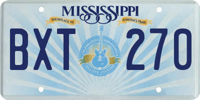 MS license plate BXT270