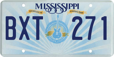 MS license plate BXT271