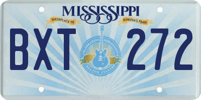 MS license plate BXT272