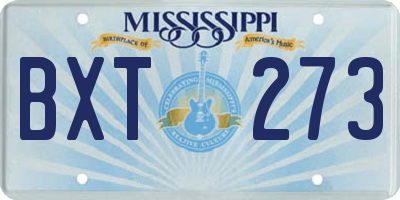MS license plate BXT273
