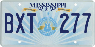MS license plate BXT277
