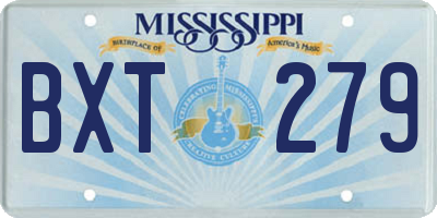 MS license plate BXT279