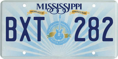 MS license plate BXT282