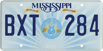 MS license plate BXT284