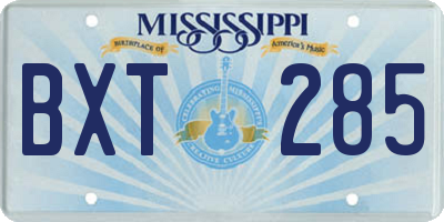 MS license plate BXT285