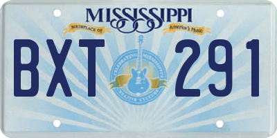 MS license plate BXT291