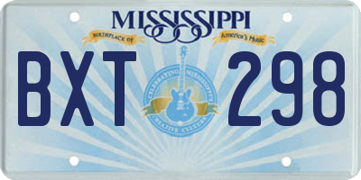 MS license plate BXT298