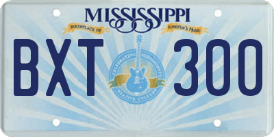 MS license plate BXT300