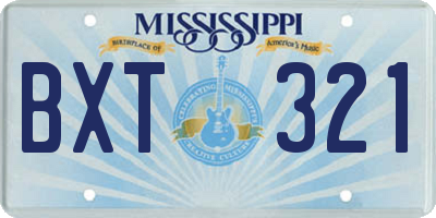 MS license plate BXT321