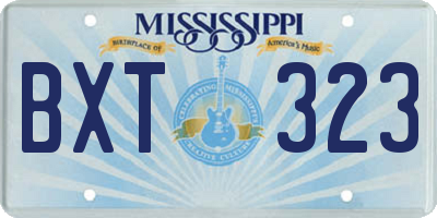 MS license plate BXT323