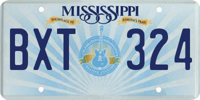 MS license plate BXT324