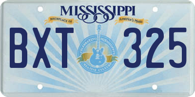 MS license plate BXT325