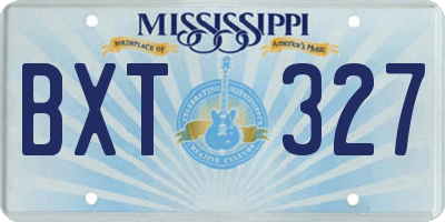 MS license plate BXT327