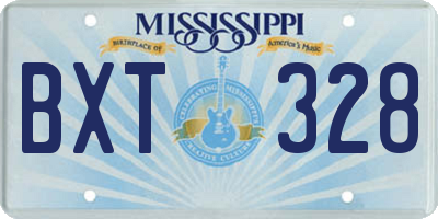 MS license plate BXT328