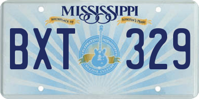 MS license plate BXT329