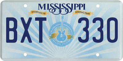 MS license plate BXT330