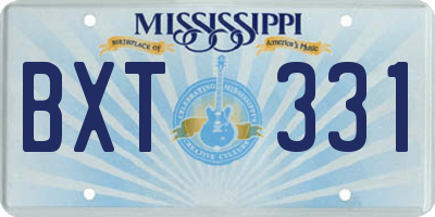 MS license plate BXT331