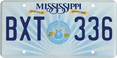 MS license plate BXT336