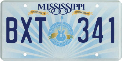 MS license plate BXT341