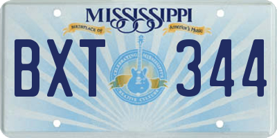 MS license plate BXT344
