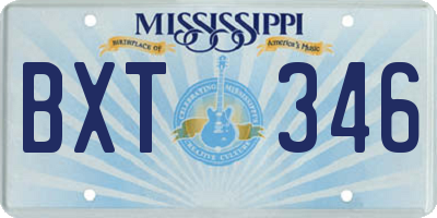 MS license plate BXT346