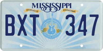 MS license plate BXT347
