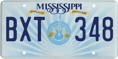 MS license plate BXT348