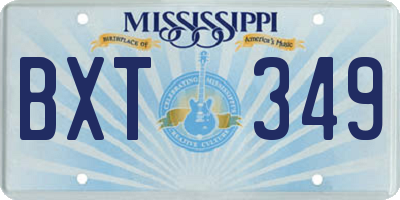 MS license plate BXT349