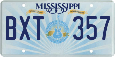 MS license plate BXT357