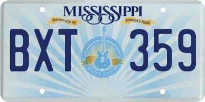 MS license plate BXT359