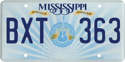 MS license plate BXT363