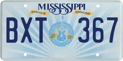 MS license plate BXT367