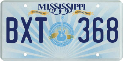 MS license plate BXT368