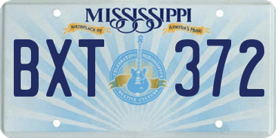 MS license plate BXT372