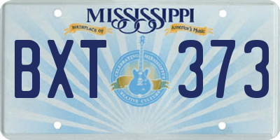 MS license plate BXT373