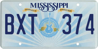 MS license plate BXT374