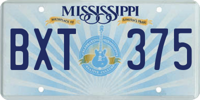 MS license plate BXT375