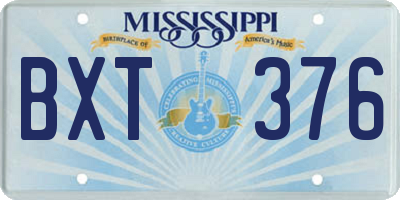 MS license plate BXT376