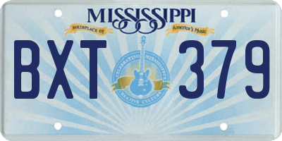 MS license plate BXT379