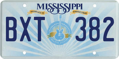 MS license plate BXT382