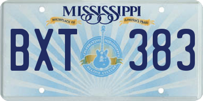 MS license plate BXT383