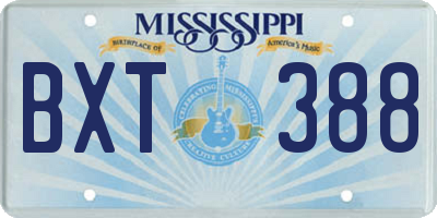 MS license plate BXT388