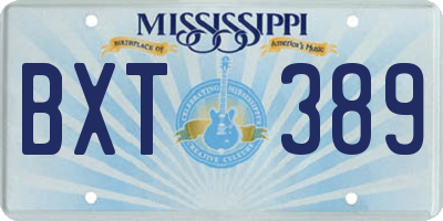MS license plate BXT389