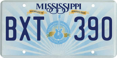 MS license plate BXT390