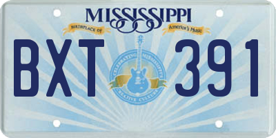 MS license plate BXT391