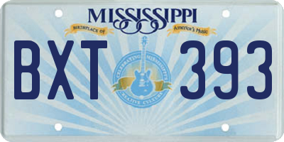 MS license plate BXT393