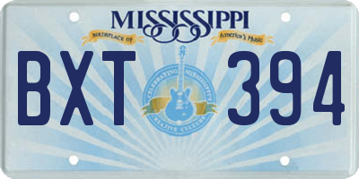 MS license plate BXT394